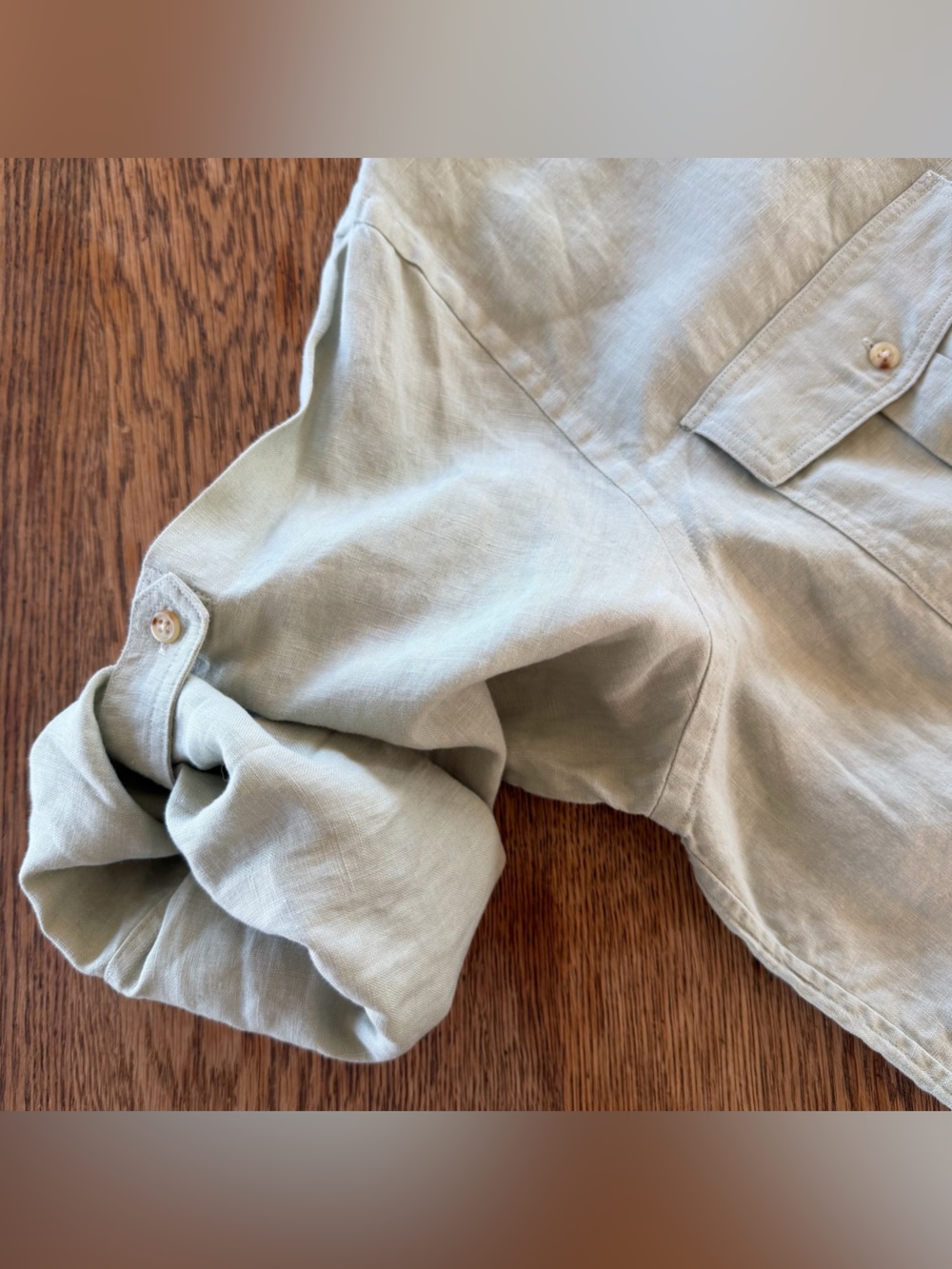 Ralph Lauren Sage 100% Linen Button-Down Shirt - Picture 9 of 9
